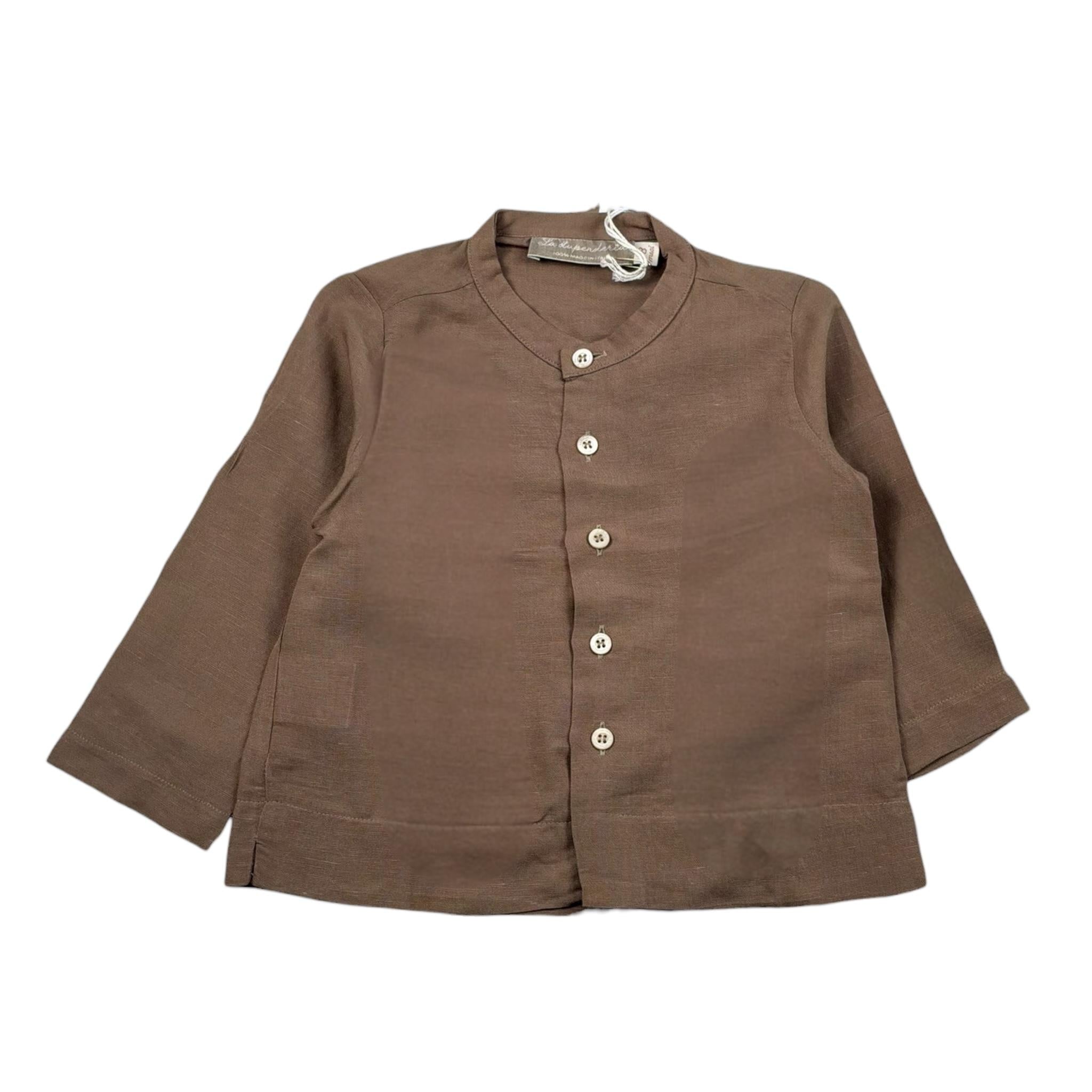 La Stupenderia Camicia Tinta Unita Manica Lunga  per Neonato TJCM75 MARRONE LA STUPENDERIA 