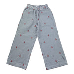 Saint Barth Pantalone Modello Palazzo Fantasia A Righe per Bambina PATRICIAJR BIANCO/BLU SAINT BARTH 