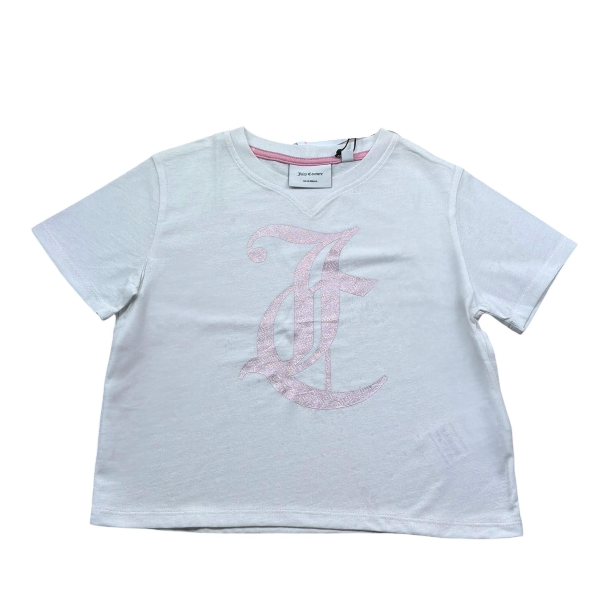 Juicy Couture Completo 2 Pezzi T-Shirt-Short Bicolore per Bambina JBX6512X BIANCO JUICY COUTURE 