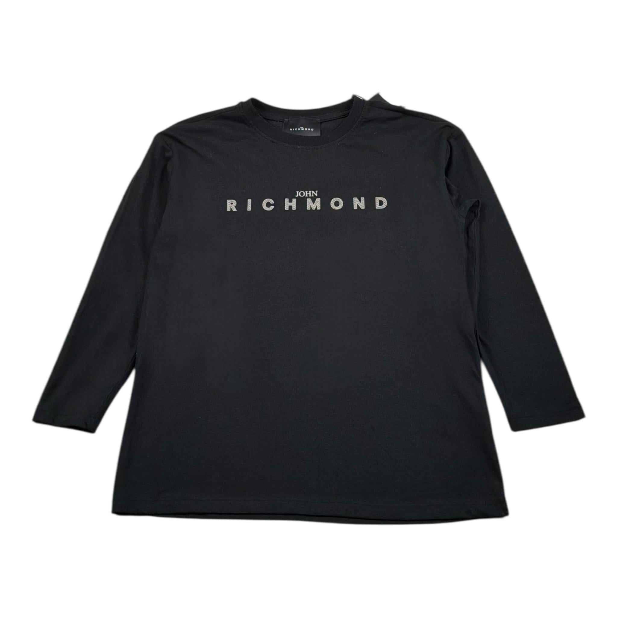John Richmond Shirt Girocollo Tinta Unita con Stampa per Bambino RBP26021TS NERO JOHN RICHMOND 