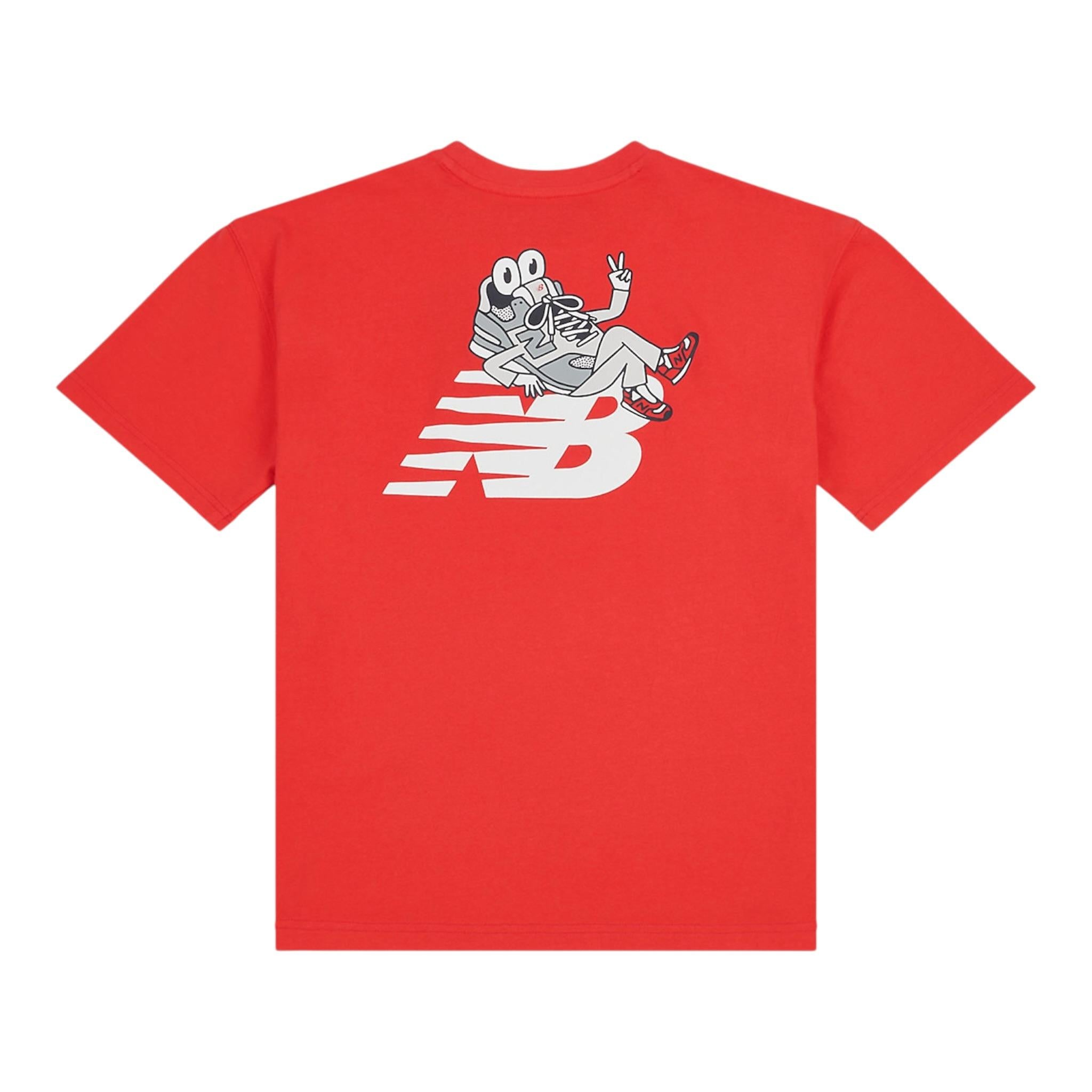 New Balance T-Shirt Girocollo Tinta Unita con Stampa per Bambino LAKB0171 ROSSO NEW BALANCE 
