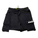 Diadora Bermuda In Tuta Tinta Unita Con Stampa Nero Per Bambina