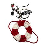 Saint Barth Portachiave Ad Uncinetto per Bambina CROCHET ROSSO/BIANCO SAINT BARTH 