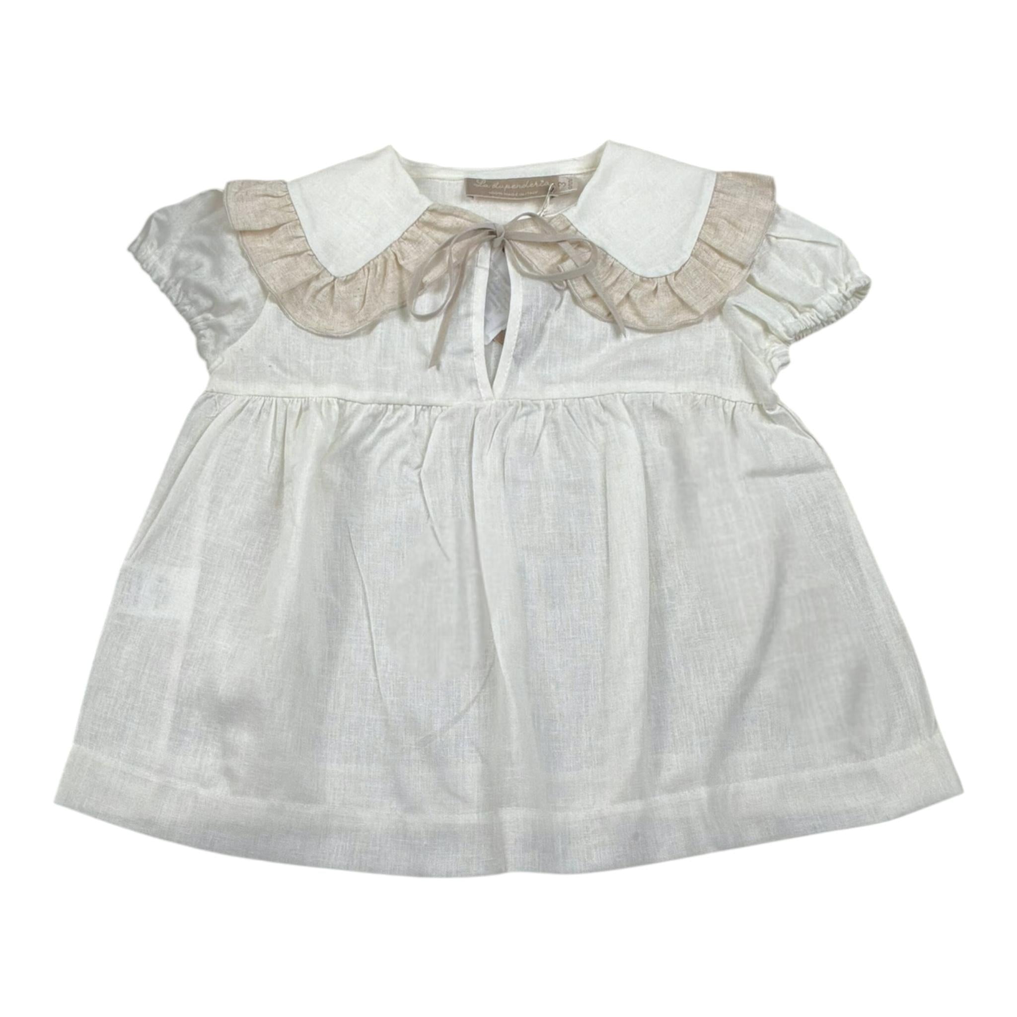 La Stupenderia Camicia Mezza Manica Tinta Unita con Colletto per Bambina TJCM72X PANNA LA STUPENDERIA 