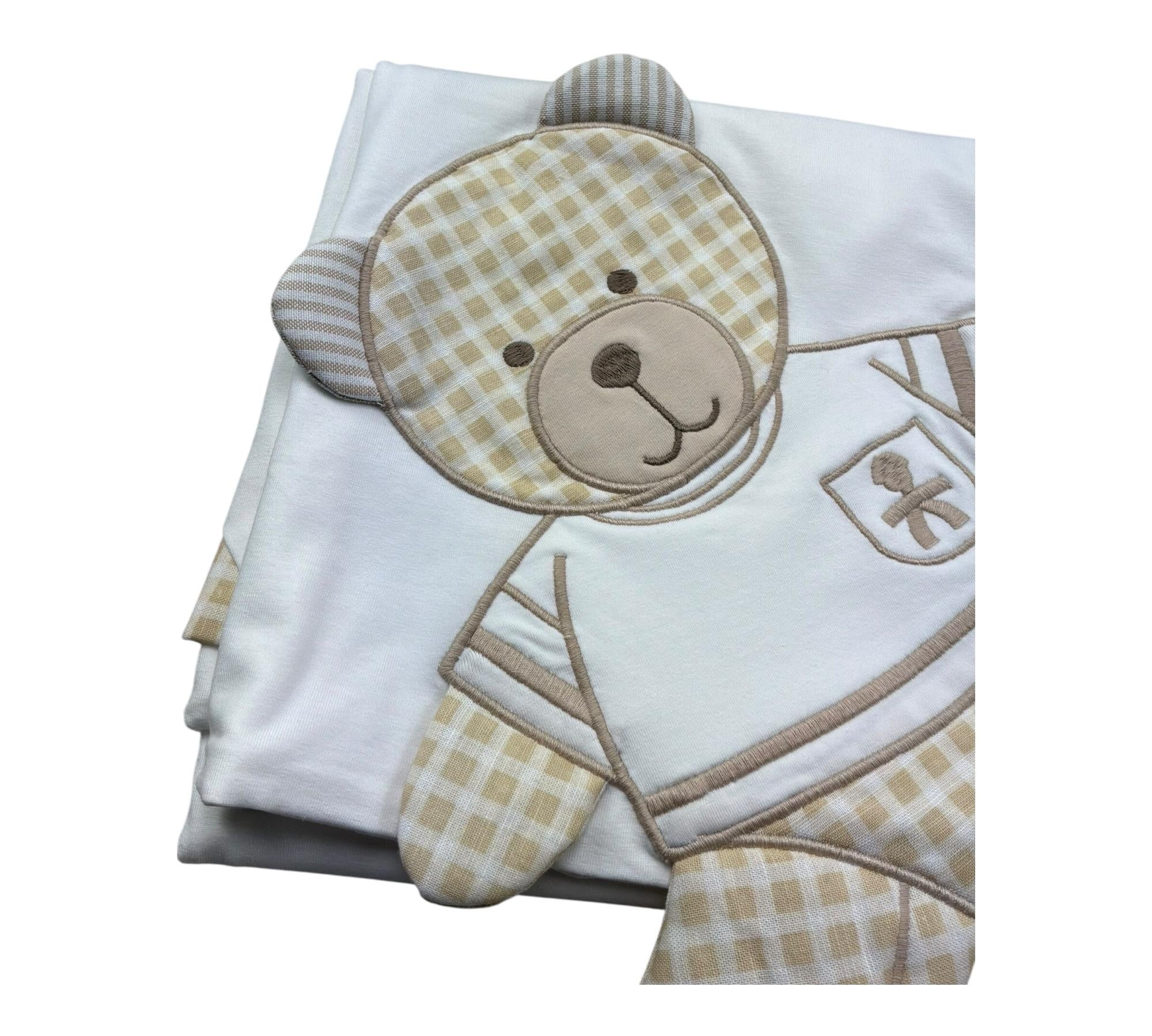 Le Bebe Coperta Tinta Unita con Ricami per Neonato LBB5285 BIANCO LE BEBE 