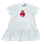 Moschino Abito Mezza Manica Tinta Unita con Stampa per Neonata MDV0DJ BIANCO MOSCHINO 