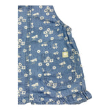 Losan Salopette Tinta Unita In Denim con Stampa Floreale Blu per Neonata