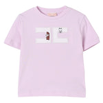Elisabetta Franchi T-Shirt Girocollo Tinta Unita con Logo per Bambina EGTS090 LILLA ELISABETTA FRANCHI 