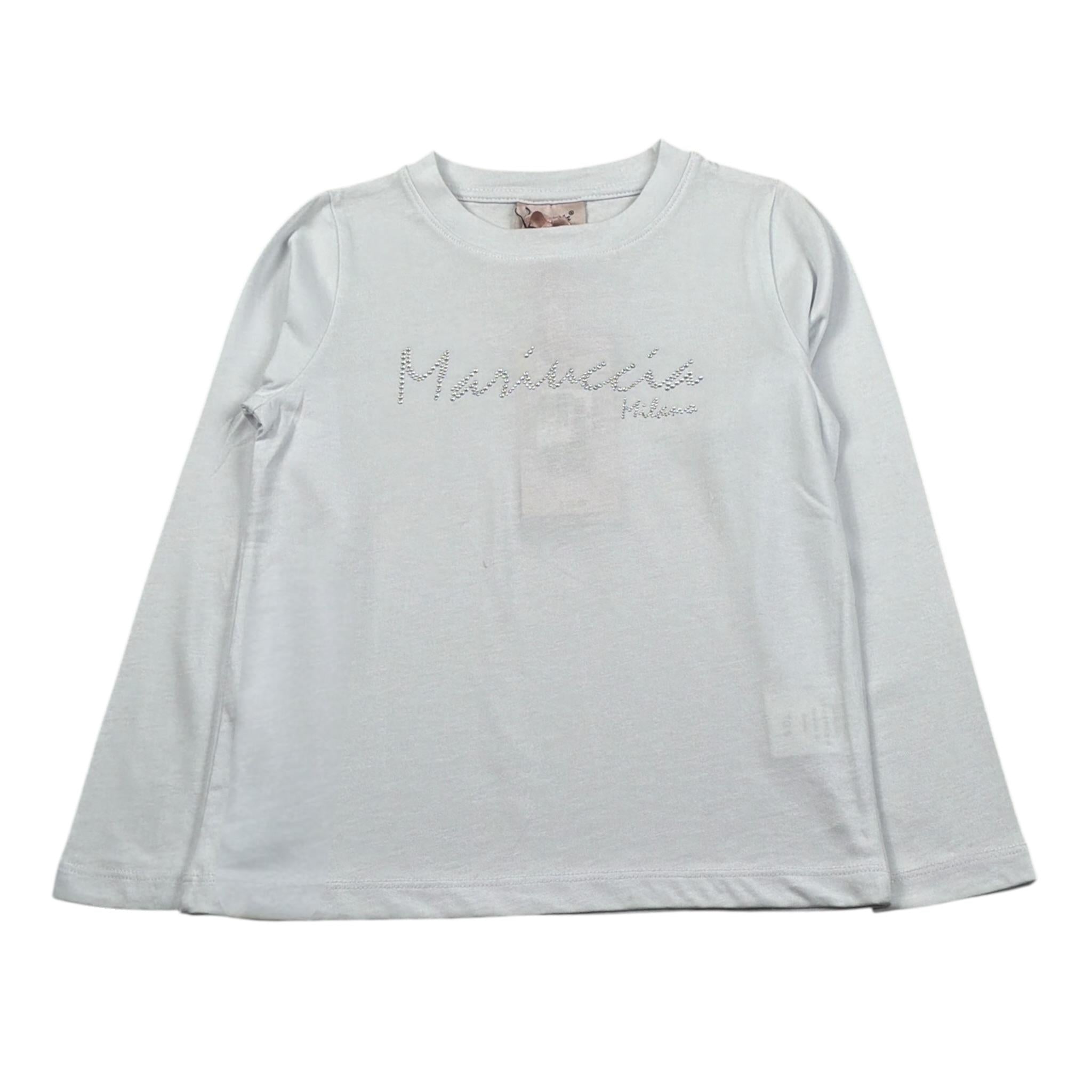 Mariuccia Shirt Girocollo tinta unita con Stampa Brillantinata Bianco per Neonata MBFW23T209N BIANCO MARIUCCIA 