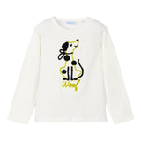 MAYORAL shirt girocollo tinta unita con stampa Bianco/verde per Neonato 4068XN BIANCO/VERDE MAYORAL 