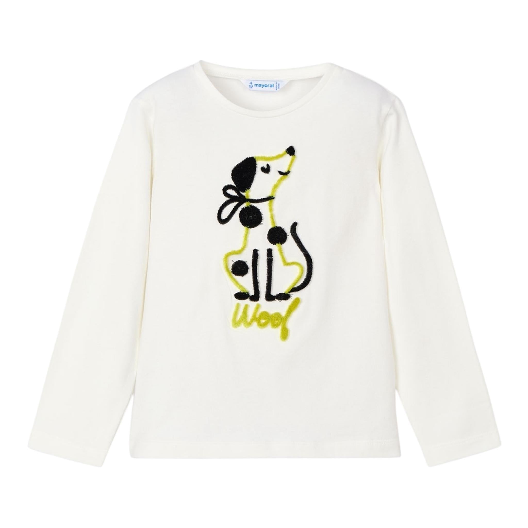 MAYORAL shirt girocollo tinta unita con stampa Bianco/verde per Neonato 4068XN BIANCO/VERDE MAYORAL 