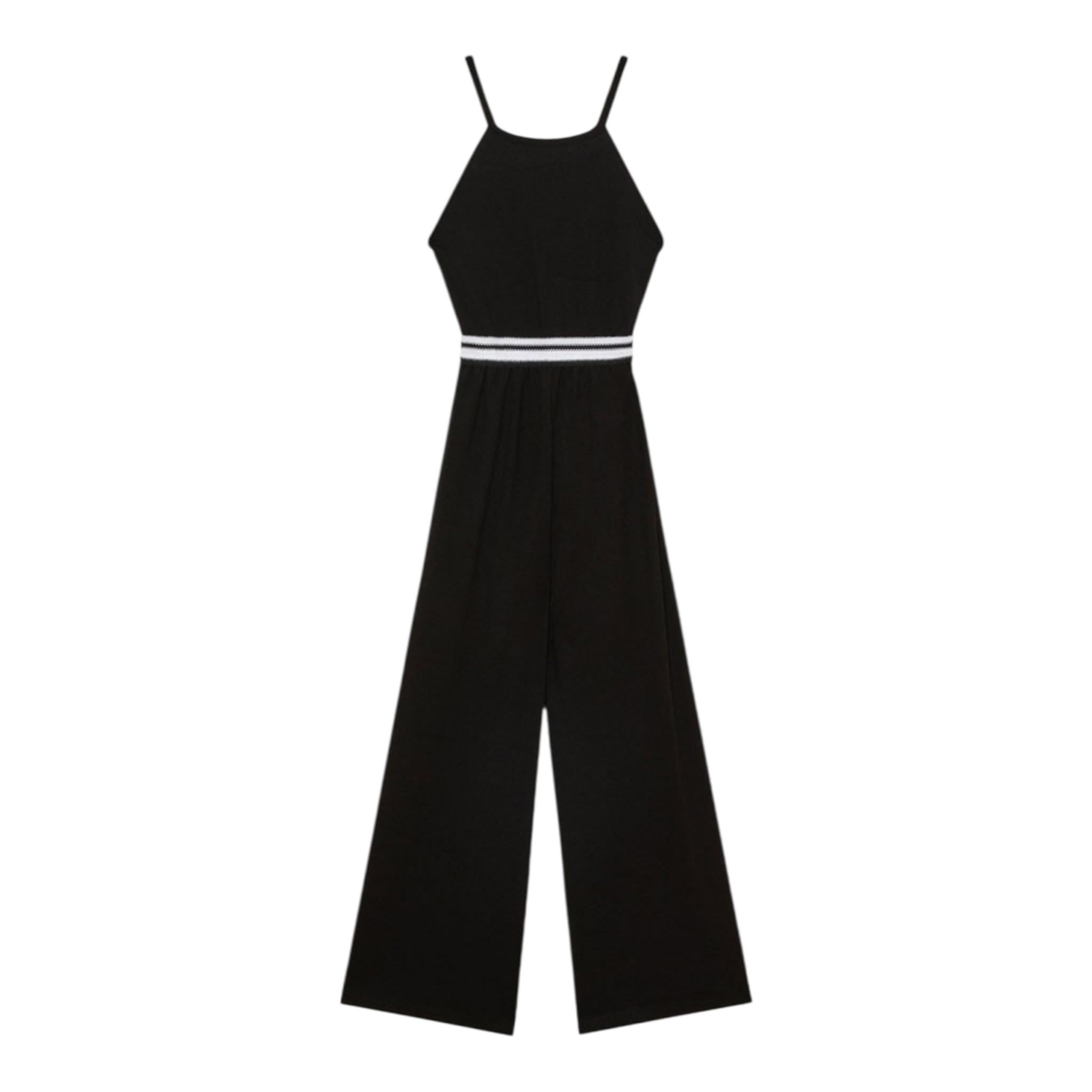 Patrizia Pepe Tuta Intera Tinta Unita A Bretelline per Bambina 7T0021 NERO PATRIZIA PEPE 