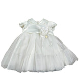 Le Bebe' Abito Cerimonia Tinta Unita con Tulle per Neonata LBG4285 BIANCO LE BEBE' 