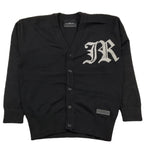 JOHN RICHMOND cardigan tinta unita con logo Nero per Bambino RBA25012CD NERO JOHN RICHMOND 