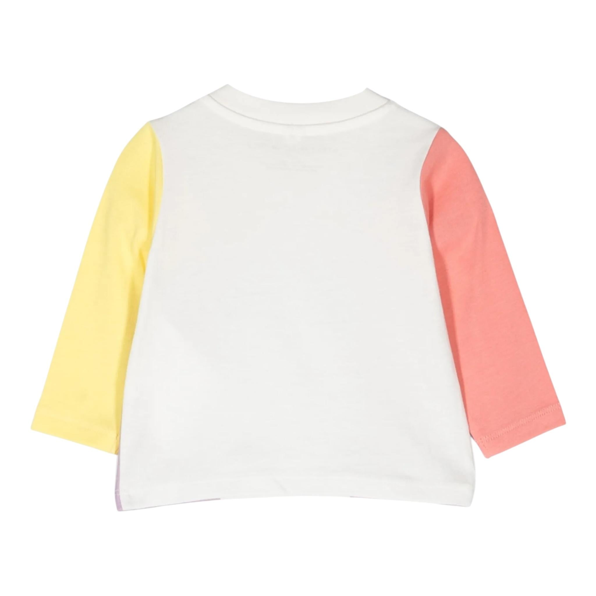 STELLA McCARTNEY shirt girocollo tinta unita con stampa in contrasto Bianco per Bambina TT8A80 BIANCO STELLA McCARTNEY 