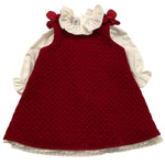 MARLU' set camicia-abito giromanica bicolore Rosso/bianco per Neonata UH828 ROSSO/BIANCO MARLU' 