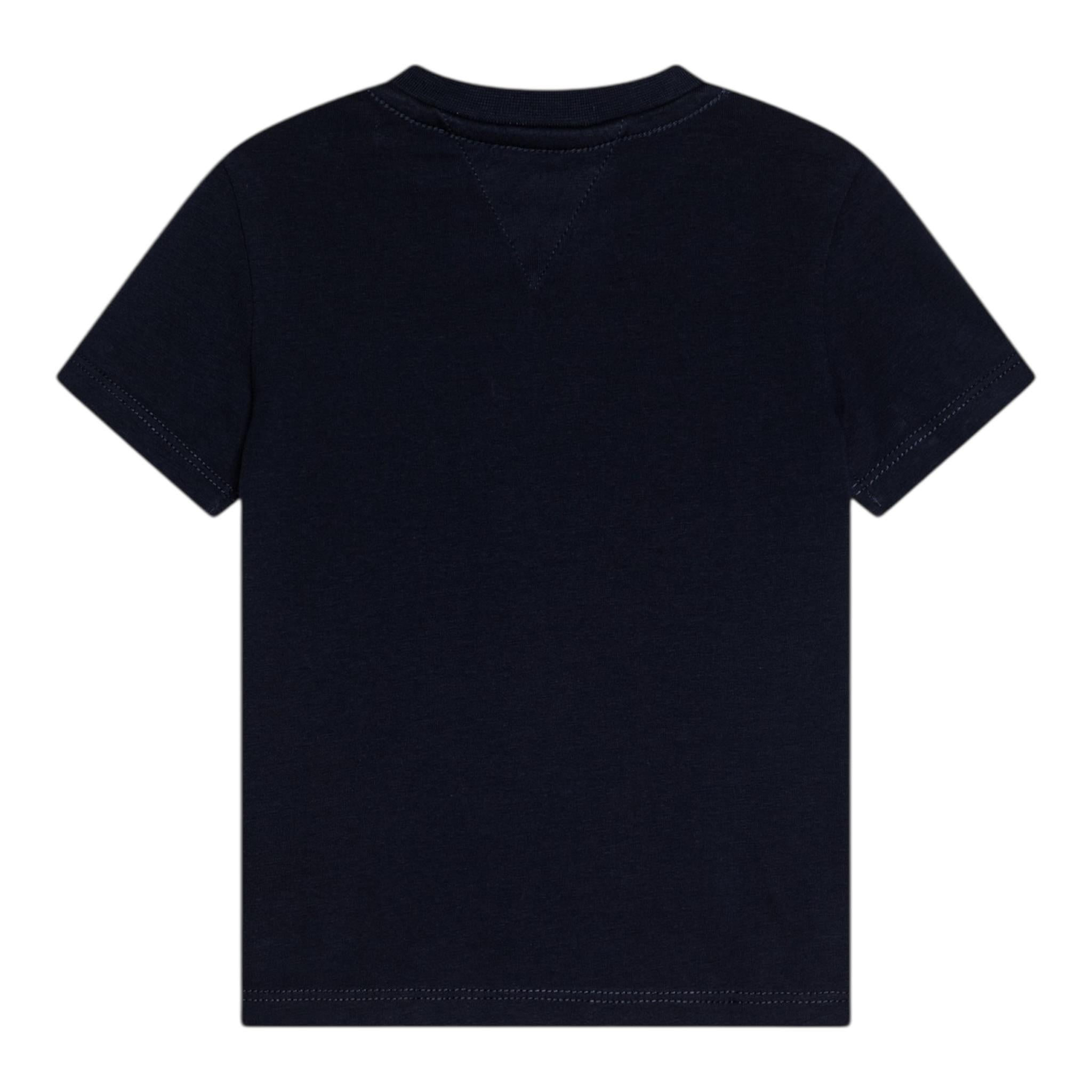 Tommy Hilfiger T-Shirt Girocollo Tinta Unita con Logo per Neonato KN0KN02024 BLU TOMMY HILFIGER 