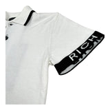 John Richmond Polo Mezza Manica Tinta Unita con Logo per Bambino RBP26147PO BIANCO JOHN RICHMOND 