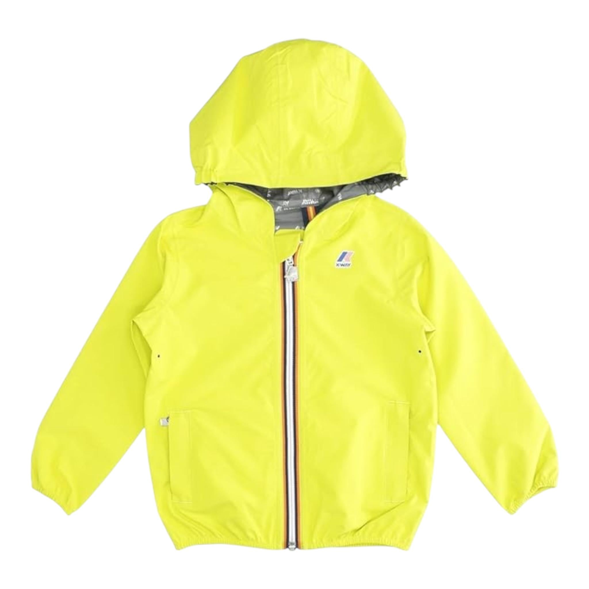 K-Way Giubbino Tinta Unita con Cappuccio per Bambino K61336WXXX GIALLO FLUO K-WAY 