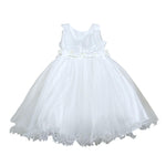 Bella Brilli Abito Cerimonia Tinta Unita Giromanica per Bambina BB902548 BIANCO BELLA BRILLI 