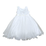 Bella Brilli Abito Cerimonia Tinta Unita Giromanica per Bambina BB902548 BIANCO BELLA BRILLI 
