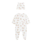 Mayoral Set Tutina Tinta Unita-Cappello con Stampa per Neonata 1721 BIANCO MAYORAL 