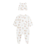 Mayoral Set Tutina Tinta Unita-Cappello con Stampa per Neonata 1721 BIANCO MAYORAL 