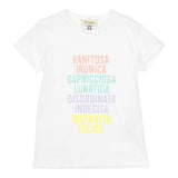 Dixie T-Shirt Tinta Unita Girocollo con Stampa per Bambina MBC5030G39 BIANCO DIXIE 