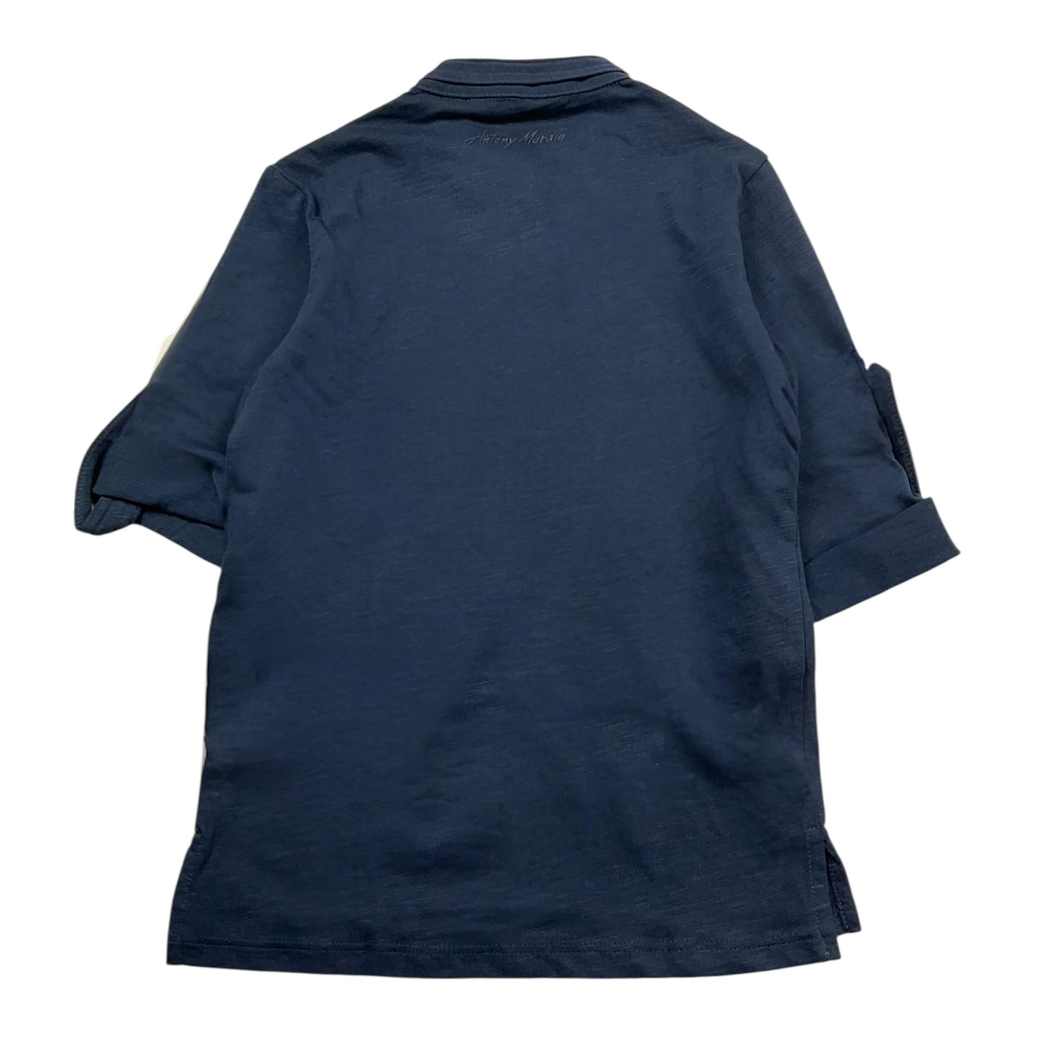 Antony Morato Polo Tinta Unita Collo Coreano per Bambino MKKL00249 BLU ANTONY MORATO 