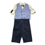 Mai'S Kids Completo 4 Pezzi Camicia-Pantaloni-Gilet-Papillon per Bambino MK14779 BLU MAI'S KIDS 