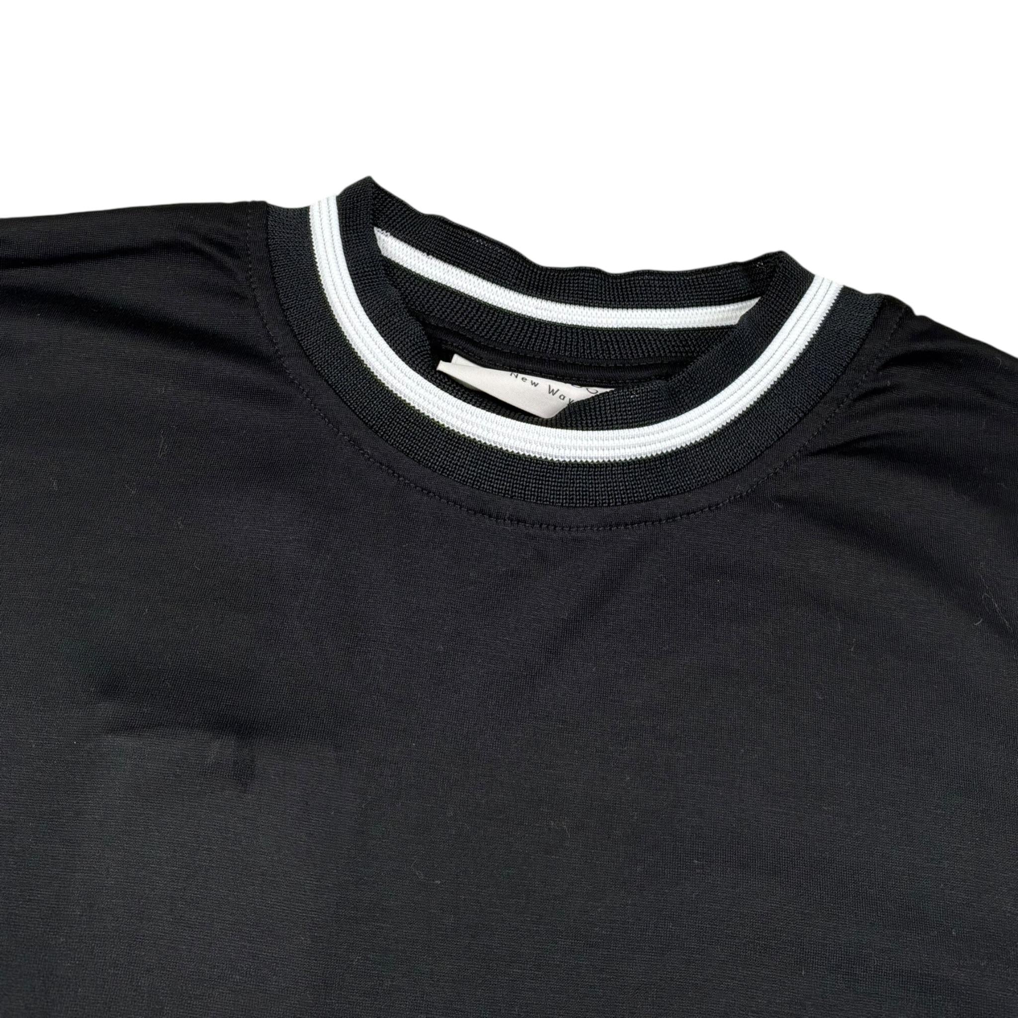 Yes London T-Shirt Girocollo Tinta Unita con Logo per Bambino JR2130X NERO YES LONDON 