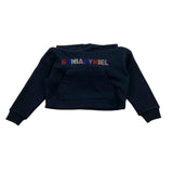 Sonia Rykiel Felpa Tinta Unita Con Cappuccio E Brillantini Nero Per Bambina