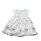 Barcellino Abito Cerimonia Tinta Unita con Ricami per Neonata 9387 BIANCO BARCELLINO 