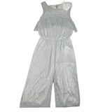 Please Tuta Intera Tinta Unita Giromanica per Bambina TC06290G73 ARGENTO PLEASE 