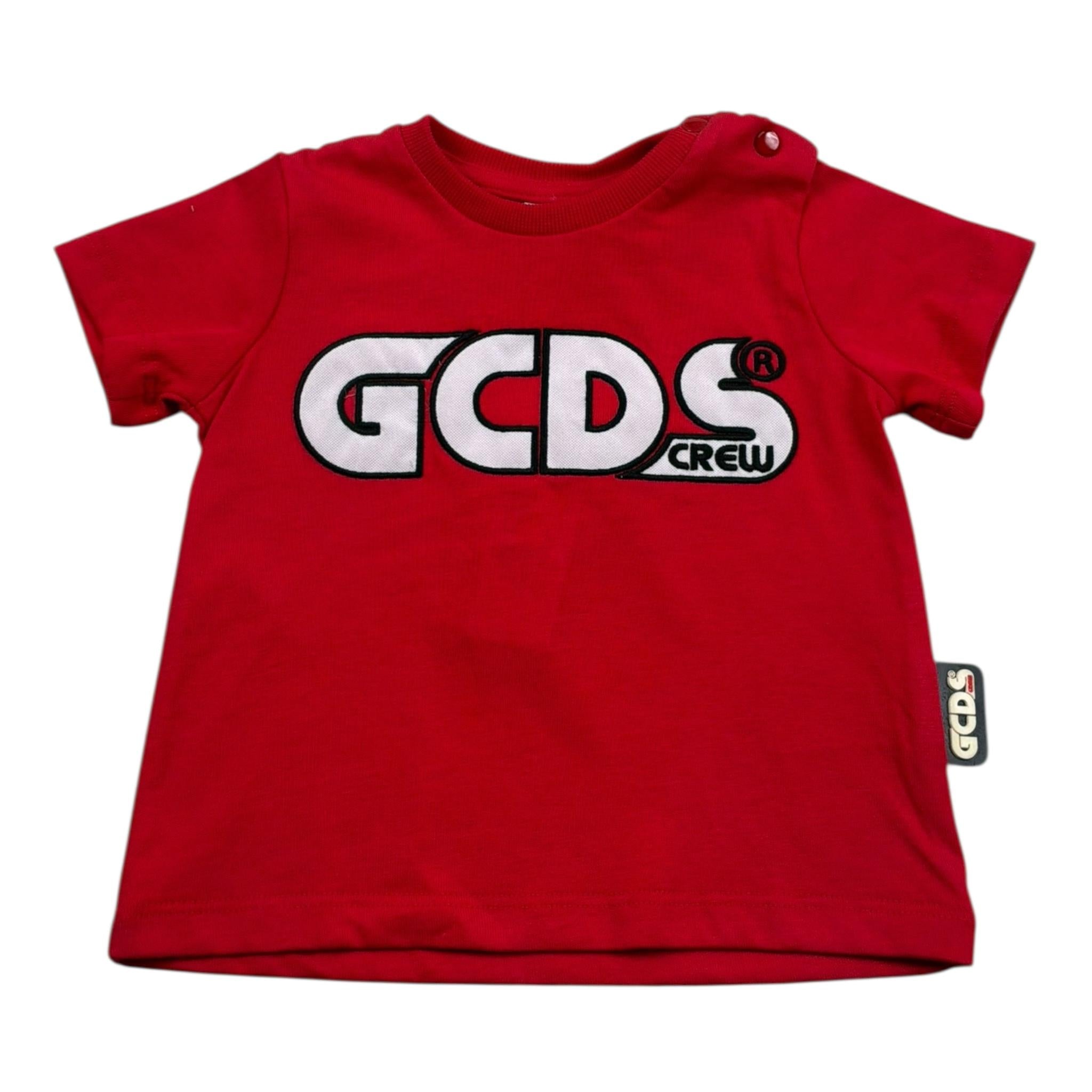 Gcds T-Shirt Girocollo Tinta Unita con Logo per Neonato 027940 ROSSO GCDS 