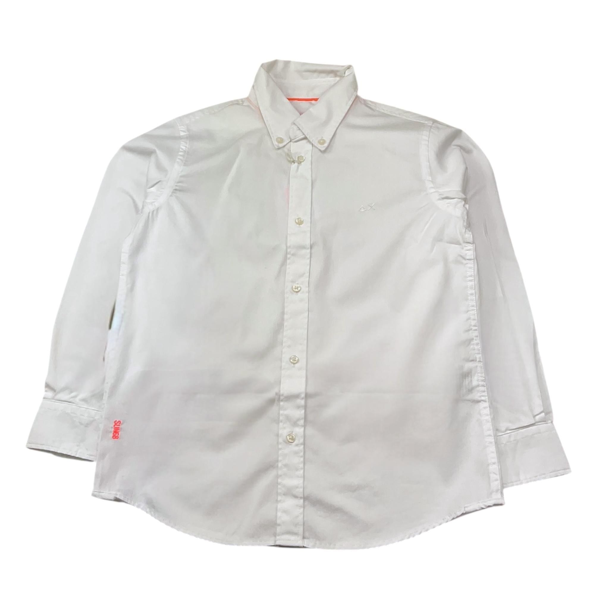 Sun68 Camicia Manica Lunga Tinta Unita con Logo per Bambino CPS35301 BIANCO SUN68 