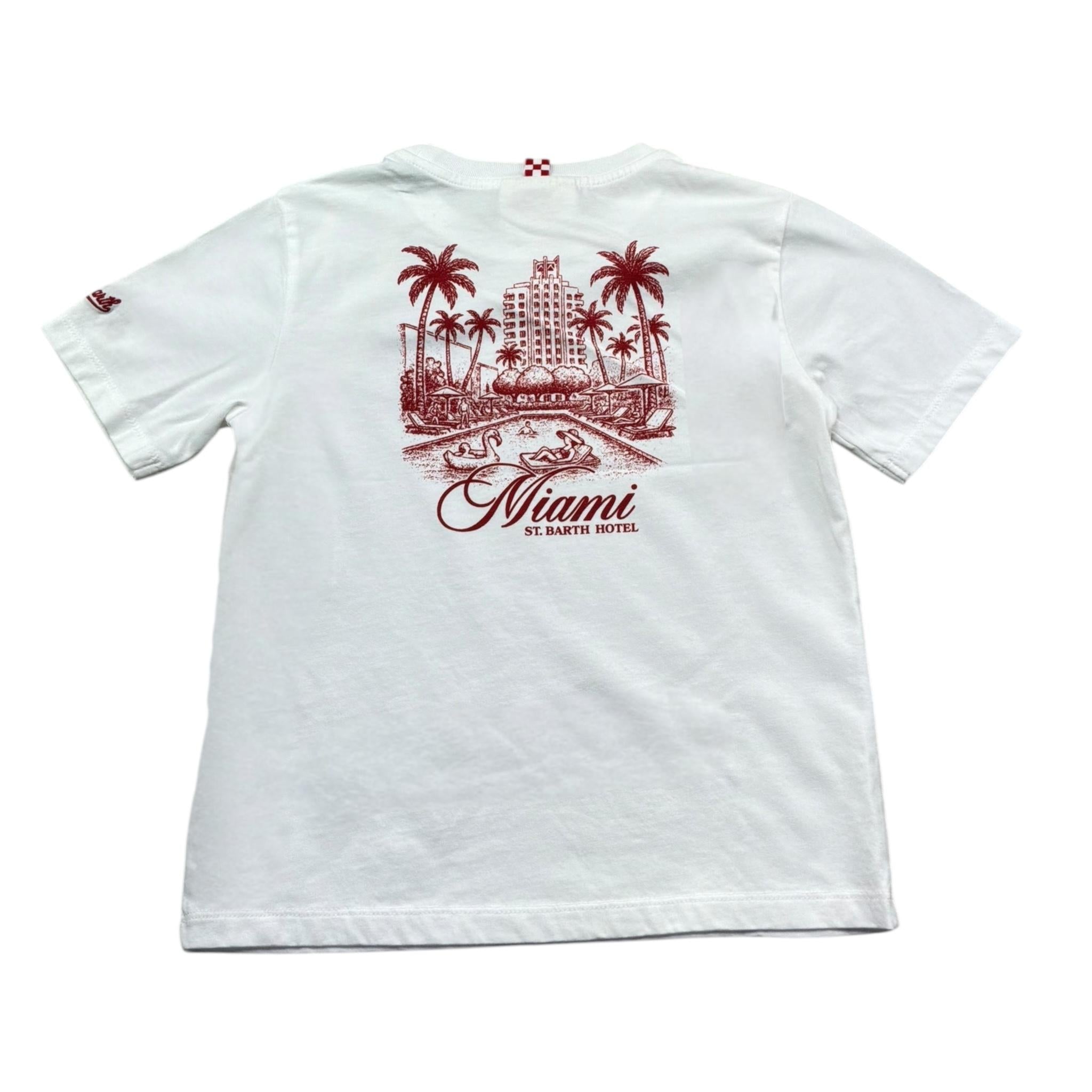 Saint Barth T-Shirt Girocollo Tinta Unita con Stampa per Bambino 00385L BIANCO SAINT BARTH 