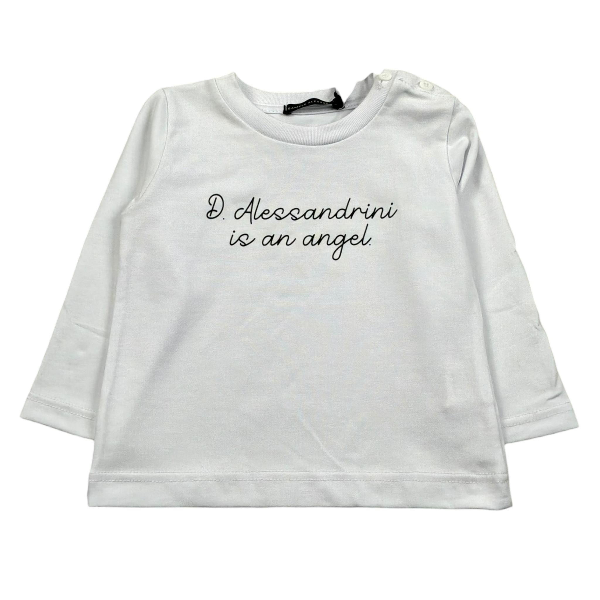 Daniele Alessandrini Shirt Girocollo Tinta Unita con Logo per Neonato 1291M00072N BIANCO DANIELE ALESSANDRINI 