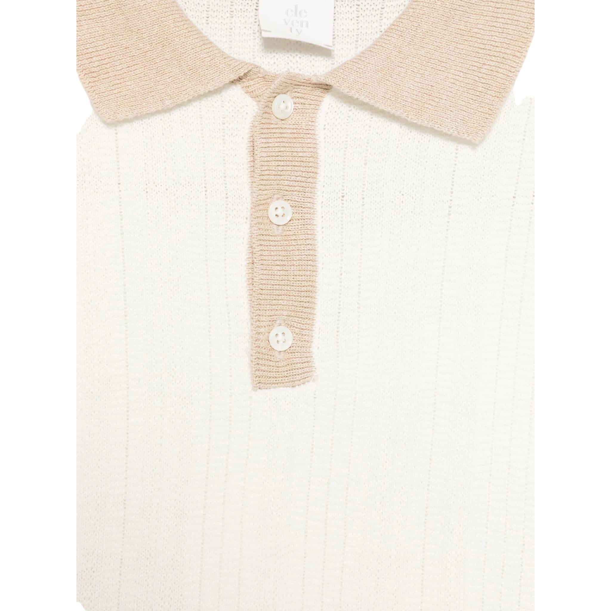 Eleventy Polo Mezza Manica Tinta Unita per Bambino EW9P01X PANNA ELEVENTY 