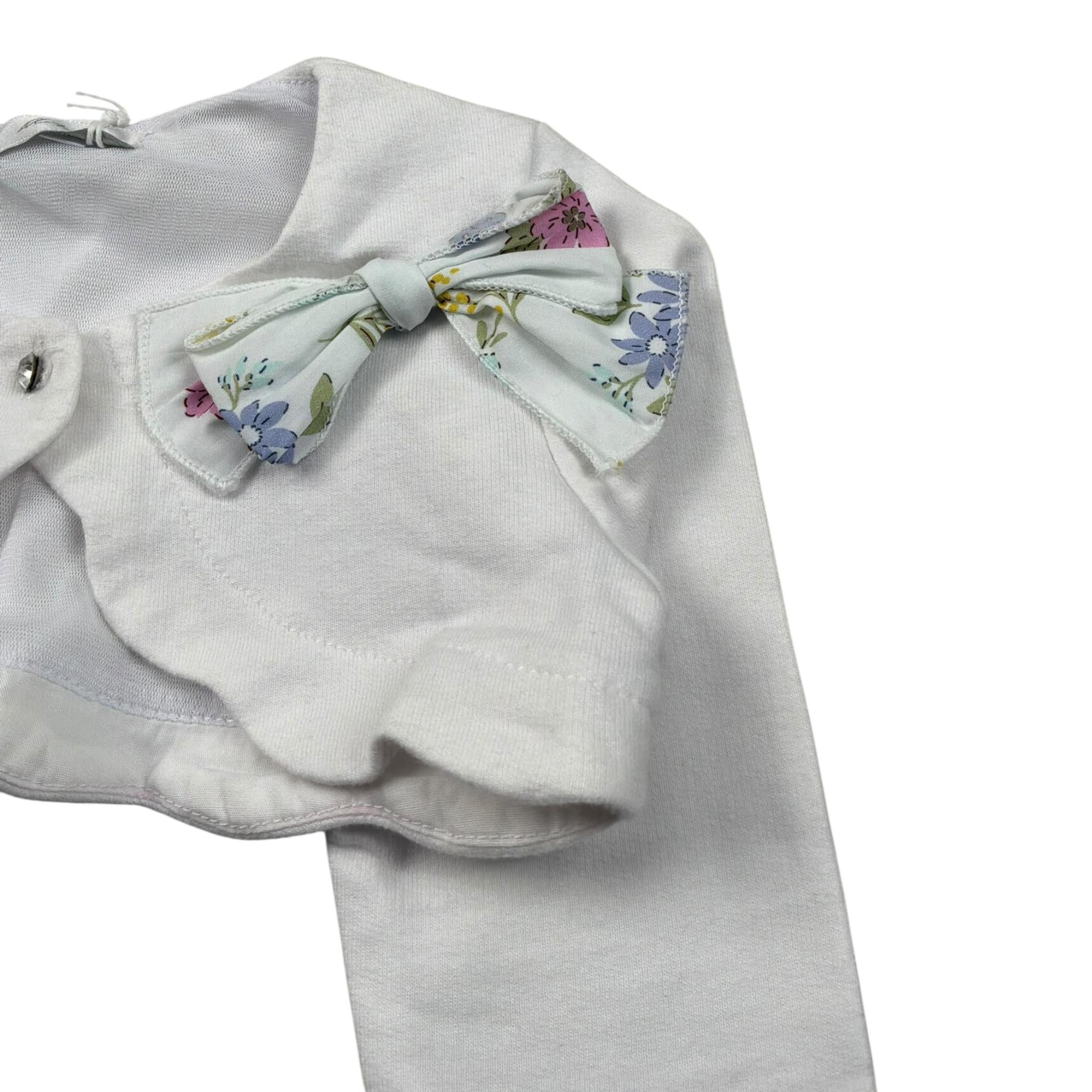 M+E' Coprispalle Tinta Unita con Fiocco per Neonata UE1847N BIANCO M+E' 