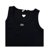 Liu Jo Canotta Tinta Unita con Traforo A Forma di Cuore per Bambina GA5199 NERO LIU JO 