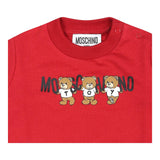 MOSCHINO felpa chiusa girocollo tinta unita con logo Rosso per Neonato M8F040 ROSSO MOSCHINO 