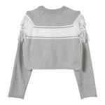 TWINSET maglia girocollo tinta unita con frange Grigio per Bambina 242GJ3163X GRIGIO TWINSET 