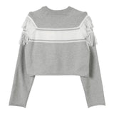 TWINSET maglia girocollo tinta unita con frange Grigio per Bambina 242GJ3163X GRIGIO TWINSET 
