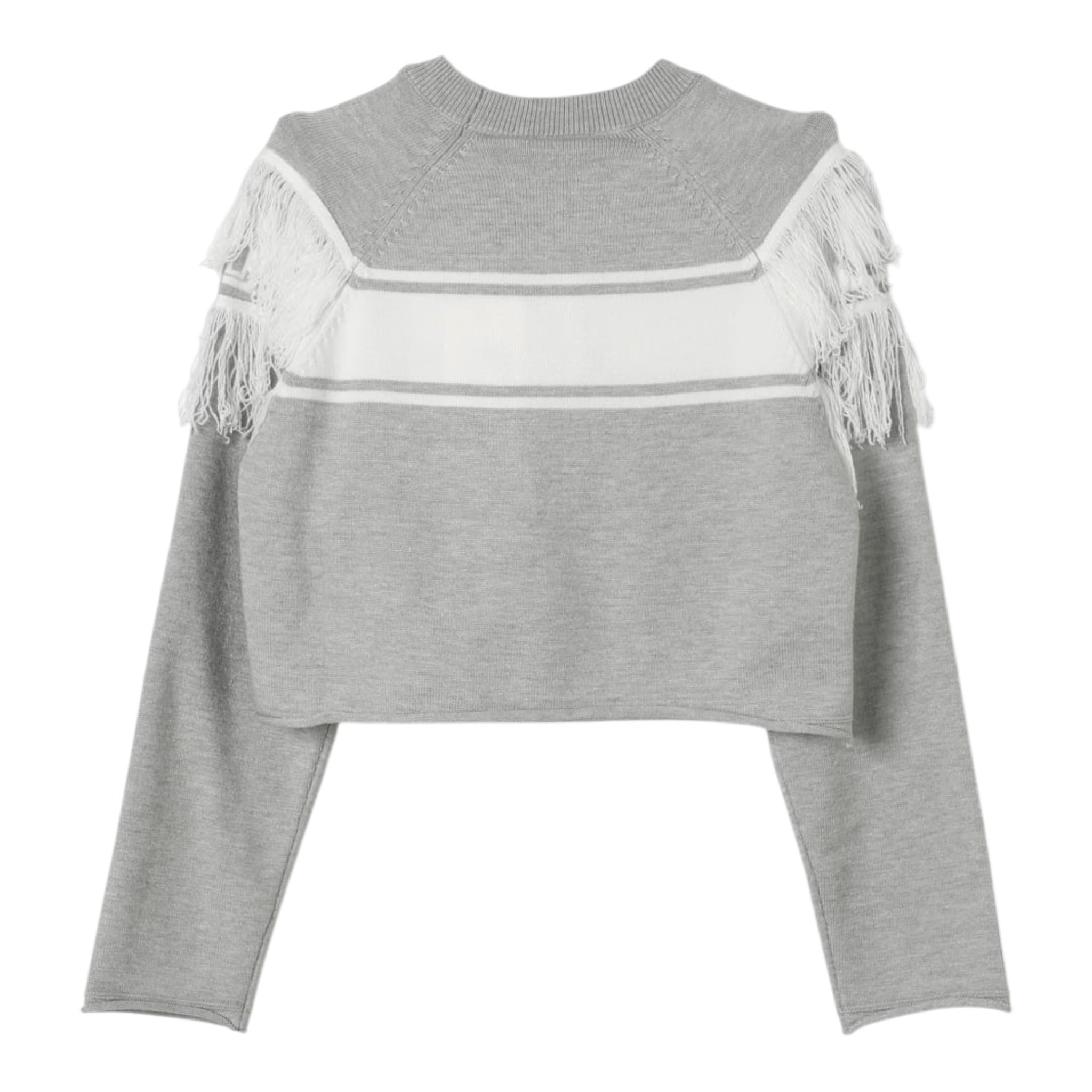 TWINSET maglia girocollo tinta unita con frange Grigio per Bambina 242GJ3163X GRIGIO TWINSET 