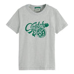 Scotch & Shrunk T-Shirt Tinta Unita Girocollo con Stampa per Bambino 180474 GRIGIO SCOTCH & SHRUNK 