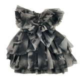 Elisabetta Franchi Abito Giromanica Tinta Unita Cn Tulle Nero Per Bambina