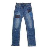 DANIELE ALESSANDRINI jeans tinta unita con girovita regolabile Blu per Bambino 1231PD00074 BLU DANIELE ALESSANDRINI 