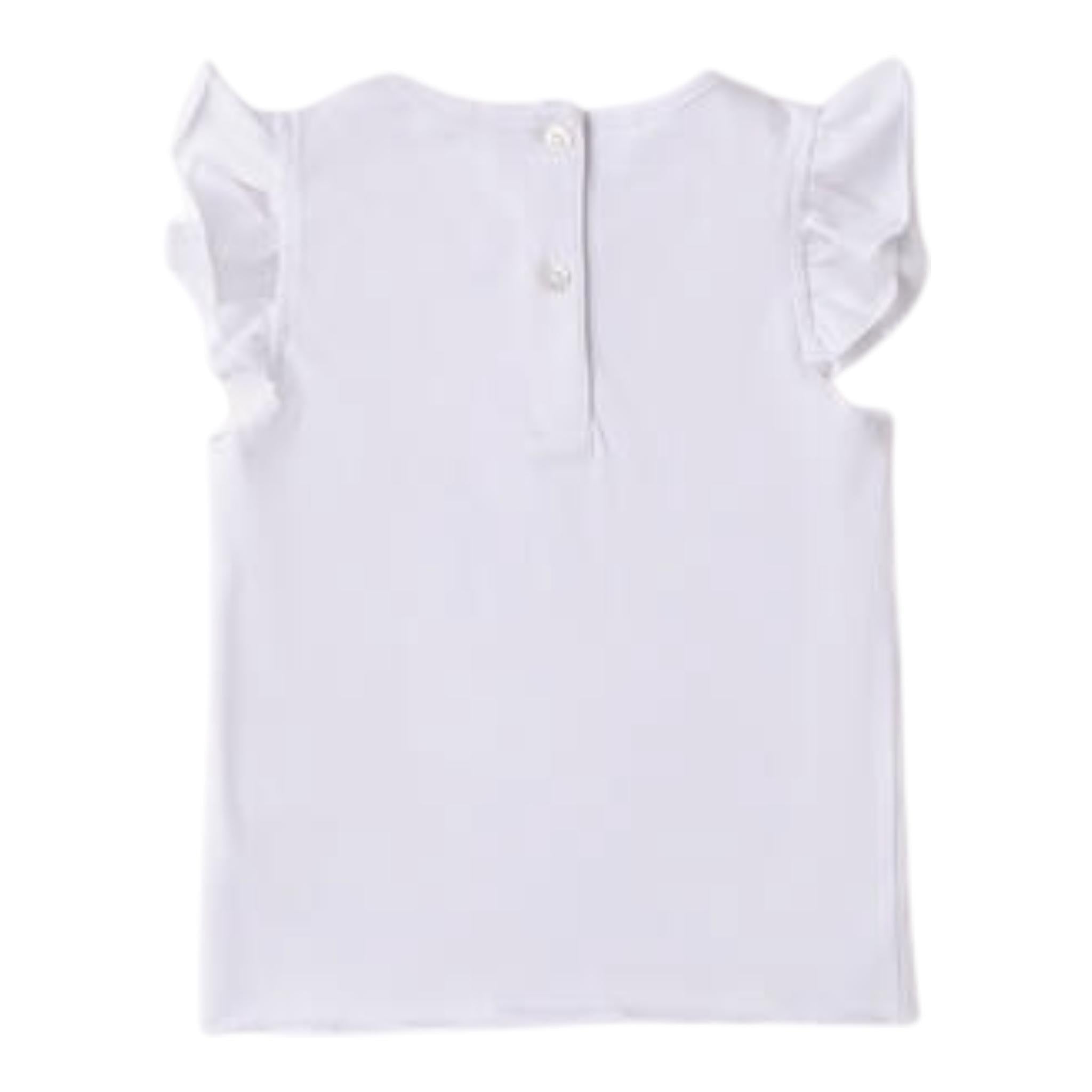 I Do T-Shirt Girocollo Tinta Unita con Stampa per Bambina 4B517 BIANCO I DO 