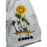 Diadora Bermuda Felpa tinta unita con Stampa Grigio per Bambino 033206 GRIGIO DIADORA 